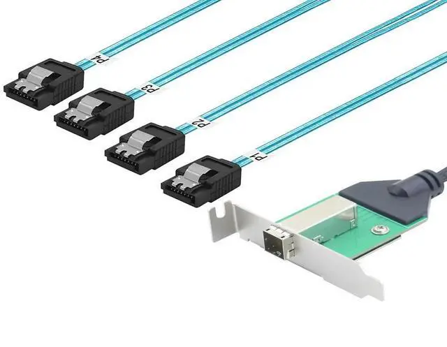 Main image of FOR 12G 30AWG External Mini SAS HD SFF-8644 female wiht PCBA to 4 Port SATA For Hard Disk Data Server Cable adapter
