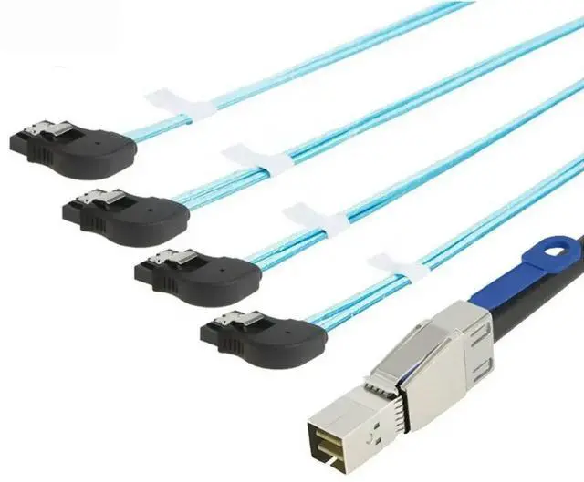 Main image of FOR MINI SAS SFF-8644 with IC to 4 Ports SATA 7P female Adapter cable