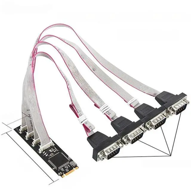 Main image of FOR M.2 B+M To DB9 4 Com Ports 4S DB 9Pin RS232 Industrial Serial Port NGFF 2280MM Serial Port M2 B M Key Expansion Card