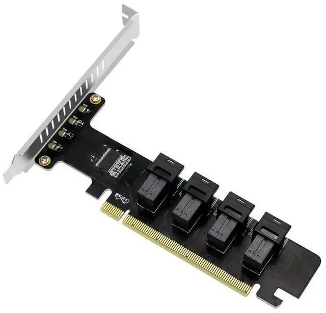 Main image of FOR U.2 SFF-8643 Expansion Card PCI-E 16X to 4 Ports U.2 SFF-8639 NVME PCIe SSD Adapter VROC Raid0 Hyper for Mainboard SSD