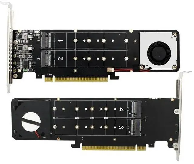 Main image of FOR NVMe SSD Expansion Card NVMe PCIe Adapter 4 Ports NVME SSD To PCI-E 4.0 X16 Expansion Card
