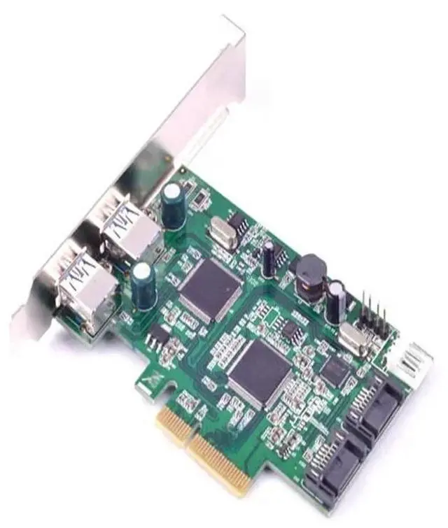 Main image of FOR PCI-E x4 to 2 Port SATA3.0 6Gb + 2 Port Super-Speed USB 3.0 External Expansion Card 1061+ etron ej168 support 3t