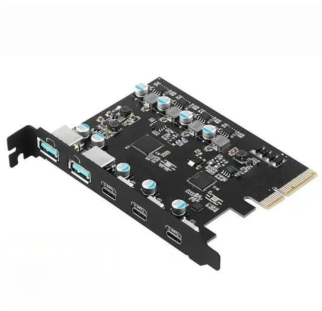 Main image of FOR PCIE X4 To USB 3.2 10Gbps Gen2 3 Port Type C Expansion Card Dual USB A + Three TypeC Adapter Converter Chip ASM3142 With VL822