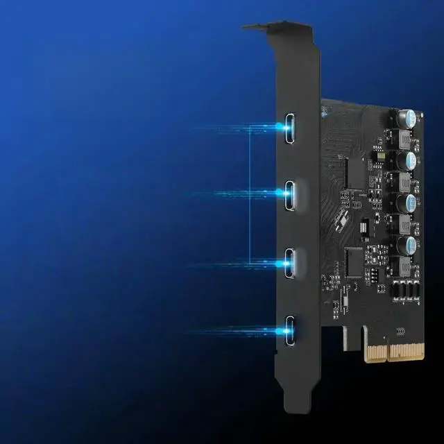 Main image of FOR Effortlessly Connect USB Type C Devices to Your Desktop with PCIe X4 to 4 Port USB3.2 Gen2 Type C Converter Card