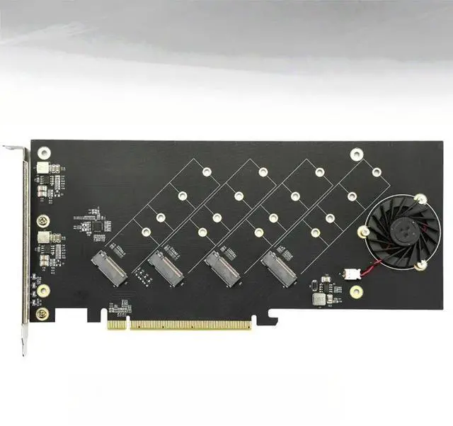 Main image of FOR 4 Ports M.2 NVMe to Pcie 4.0 X16 riser controller Adapter Card Only Support Bifurcation Motherboards