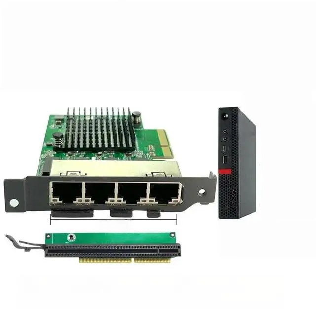 Main image of FOR PCIe x4 4 Ports Ethernet Controller Card 1000Mbps NIC RTL8111H Chips Designed for Small Cases