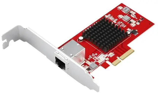 Main image of FOR Pcie 4x lan 10000M Converter Adapter Server Network Card PCI-E X4 Single Electrical Port RJ45 10G Network Card AQC107 Chipset