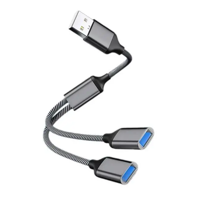 Alt view image 2 of 2 - FOR USB Splitter Cable USB2.0 A Male to 2 USB Female Power Cord for Charging/Data Transfer/Laptop Data Wire 28cm/11.02in