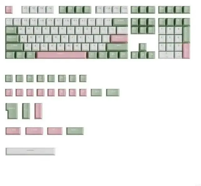 Main image of FOR 134PCS OEM Height Two Color Injection Green and White P Keycaps for Mechanical Keyboard Enthusiasts