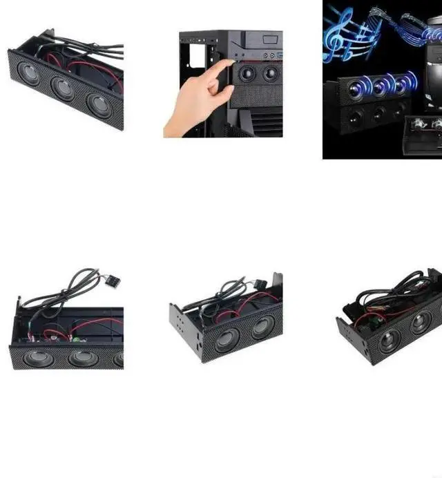 Main image of FOR PC Front Panel Media Dashboard PC Front Panel Speaker Stereo Surround Computer for Case Built in Mic Loudspeaker Front B