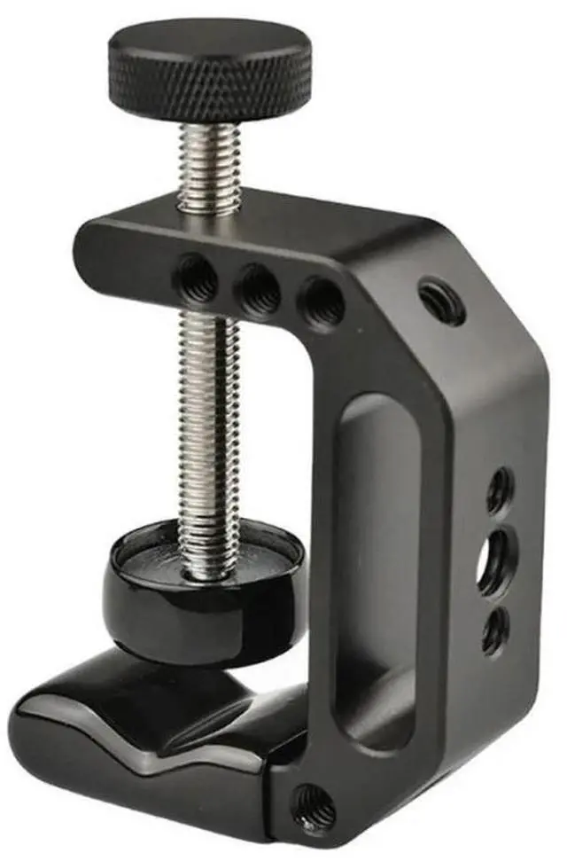 Main image of FOR Strong C Clamp with 1/4inch-20 & 3/8inch-16 Thread Hole Metal Desk C Type Clip Aluminum Desktop Mount Holder Rack