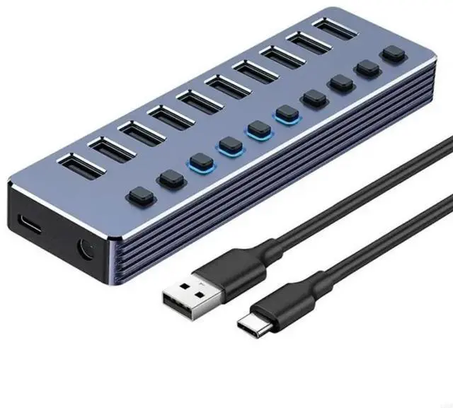 Main image of FOR Aluminum USB3.0 Splitter 4/7/10 Port USB Adapter Fast Speed Data Transfer