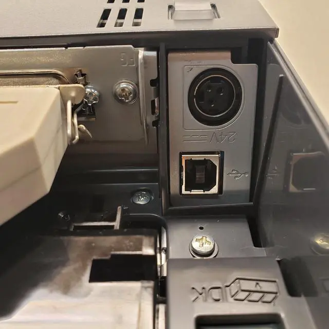 Alt view image 6 of 7 - Ep,son TM-L90 M313A Thermal Label Bar code Receipt Printer w/ Serial Cable & Riser