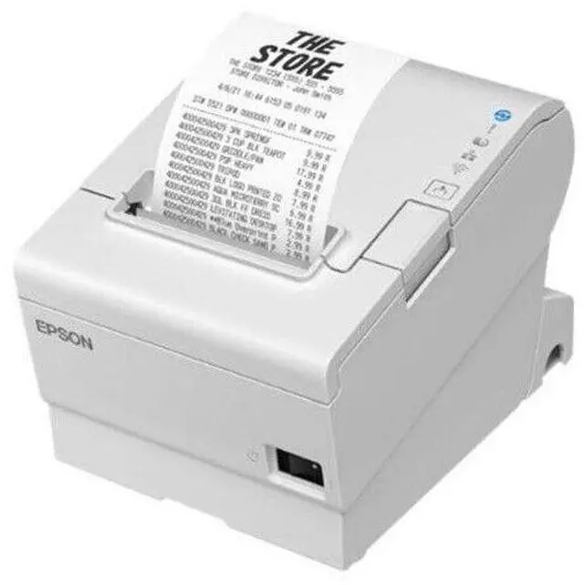 Alt view image 2 of 2 - Ep,son TM-T88VI Mono Printer LAN USB Serial White w/ Power Adapter C31CE94081