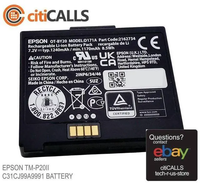 Alt view image 7 of 7 - Ep,son C31CJ99A9991 TM-P20II 2" Ultra Compact Portable Receipt Printer; Bluetooth