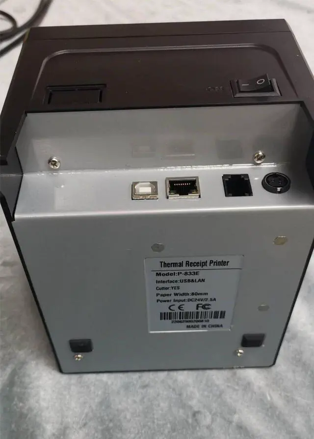 Alt view image 3 of 7 - Pbm P-833E Thermal Receipt Printer, Ethernet, Cashdrawer Port,USB, 3-in-1