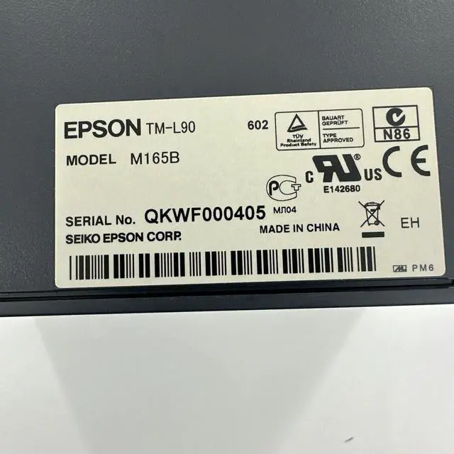 Alt view image 2 of 4 - Ep,son TM-L90 Model M165A Thermal Receipt Printer w/ Power Supply