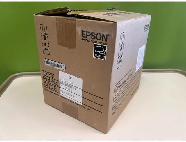 Alt view image 3 of 7 - Ep,son TM-T88VI Thermal POS Receipt Printer M338B AC Adapter + Ethernet Cable