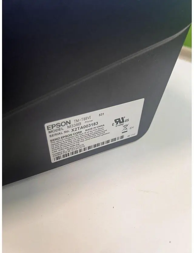 Alt view image 7 of 7 - Ep,son TM-T88VI Thermal POS Receipt Printer M338B AC Adapter + Ethernet Cable