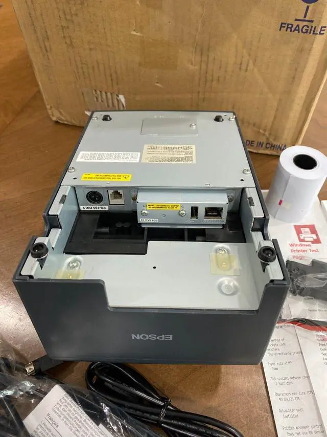 Alt view image 3 of 4 - Ep,son TM-U220B Pos Kitchen Receipt Printer ETHERNET Network with UB-E04 Card
