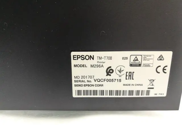 Alt view image 6 of 7 - Ep,son M296A Fast Receipt Thermal POS Printer TM-T70II