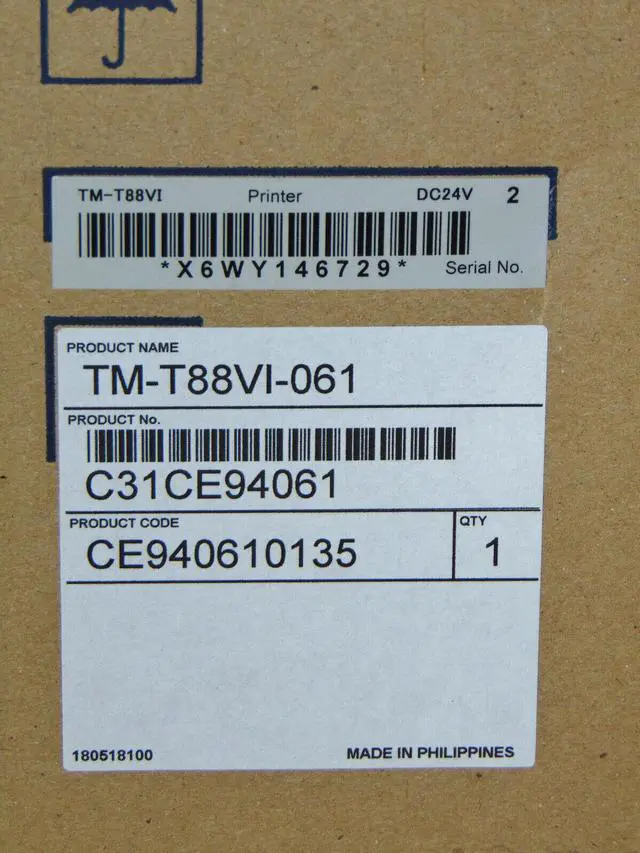 Alt view image 2 of 3 - Ep,son M338A TM-T88VI Point Of Sale Thermal Receipt Printer Quantity Avail