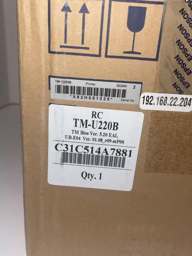 Alt view image 7 of 7 - Ep,son TM-U220B M188B C31C514A7881 Dot Matrix POS Receipt Printer Ethernet