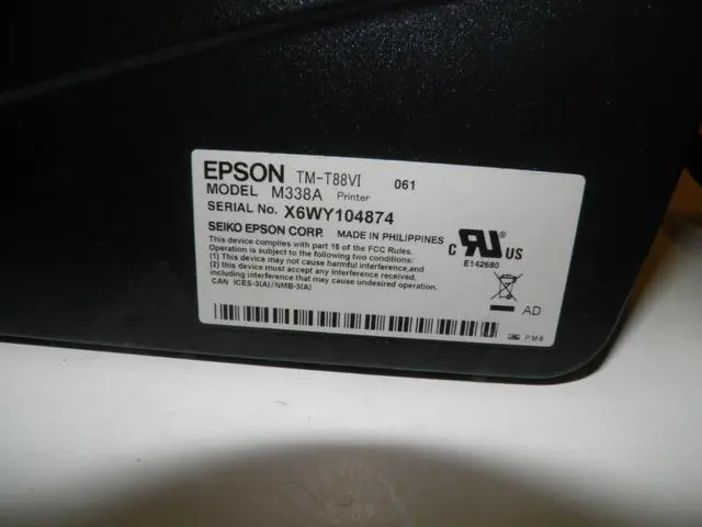 Alt view image 4 of 7 - Ep,son TM-T88VI Thermal POS receipt printer Ethernet & USB & Serial M338A