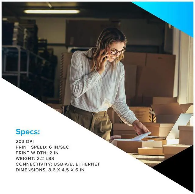 Alt view image 6 of 7 - Ze,bra ZD410 Direct Thermal Monochrome Desktop Printer - Wired Thermal Printer