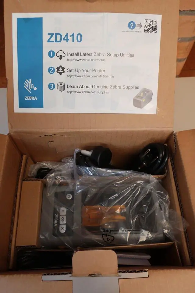 Alt view image 2 of 5 - Ze,bra ZD410 ZD41022 Thermal Printer Bluetooth, USB, Ethernet