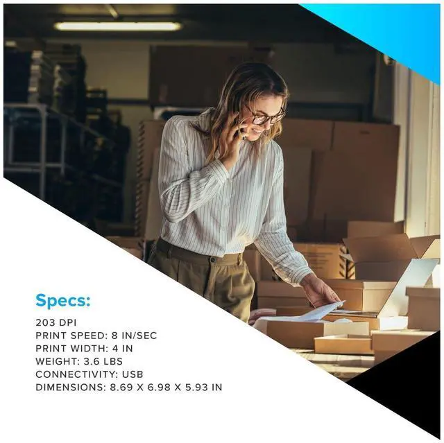Alt view image 6 of 7 - Ze,bra ZD421 8UM760 Direct Thermal Printer