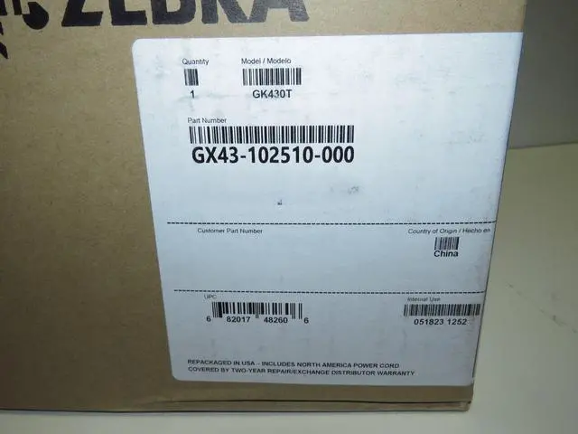 Alt view image 3 of 6 - Ze,bra GX430T USB Thermal Transfer Label Printer GX43-102510-000