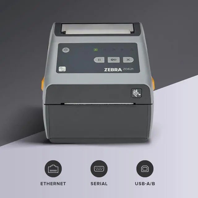 Alt view image 2 of 7 - Ze,bra ZD621 Direct Thermal Printer 300dpi 4 in Serial Ethernet ZD6A043-D01F00EZ
