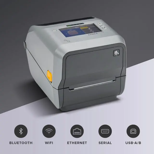 Alt view image 2 of 7 - Ze,bra ZD621 Thermal Transfer Printer Color Touch LCD 300dpi 4" Serial Ethernet ZD6A143-301L01EZ