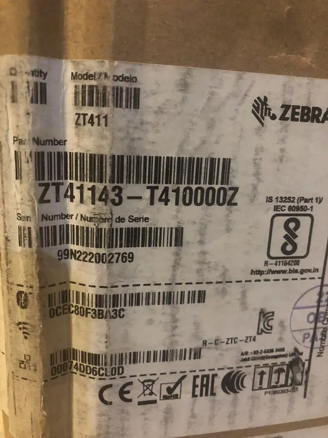 Alt view image 2 of 3 - Ze,bra ZT411 Ethernet Bluetooth MFI USB Thermal Bar Code Printer ZT41143-T410000Z
