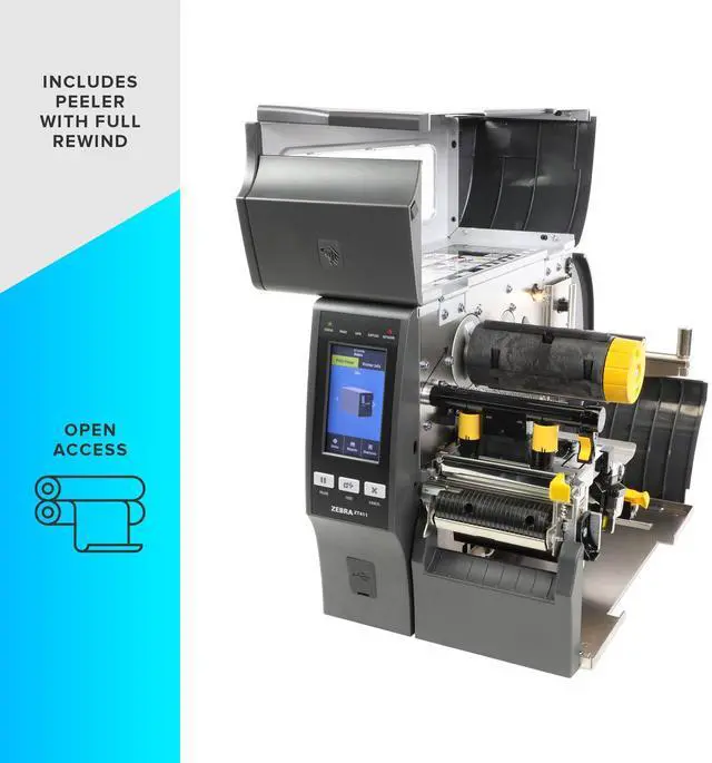 Alt view image 5 of 7 - Ze,bra ZT411 Thermal Transfer Printer 203dpi 4" Serial USB Ethernet & Bluetooth
