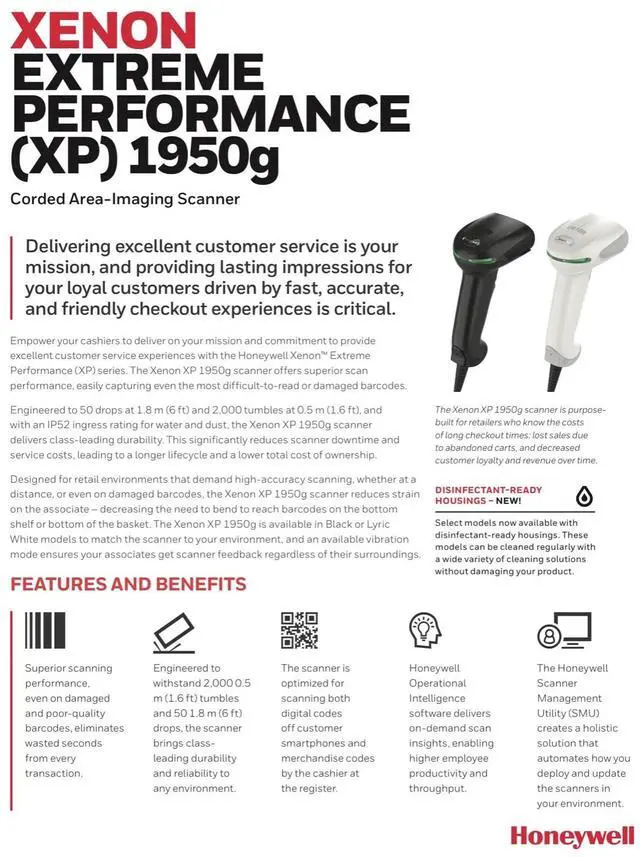 Alt view image 3 of 5 - Honey,well Xenon XP 1950G \ 1900G Handheld Bar,code Scan,ner (1950GHD-2USB-N) - NIB