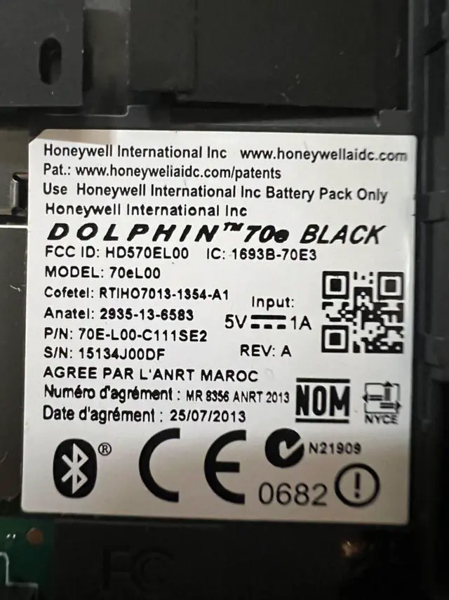 Alt view image 2 of 3 - Honey,well Dolphin 70E-LGN-C122SE2 RF Handheld Terminal Black 1D/2D Imager