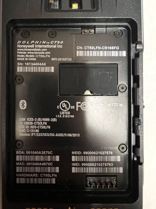 Alt view image 4 of 5 - Honey,well Dolphin CT50LFN-CS16SFG Hand Held Mobile Computer W/Battery
