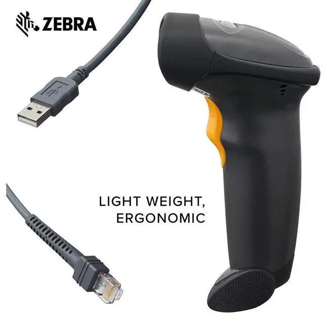 Alt view image 5 of 7 - Ze,bra Sym,bol LS2208 Corded Handheld 1D Laser Bar,code Scan,ner, USB kit