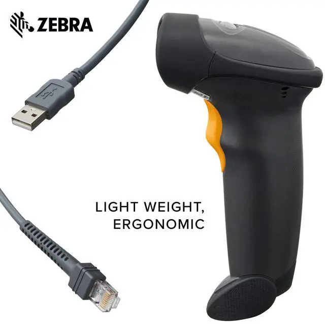 Alt view image 5 of 7 - Sym,bol Ze,bra LS2208 Series Corded Handheld Standard Range Laser Scan,ner Kit