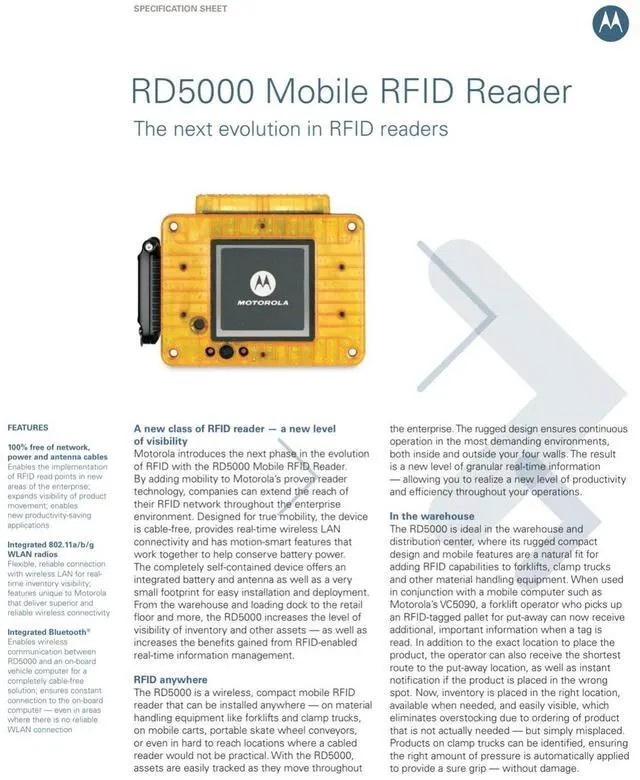 Alt view image 7 of 7 - Motor,ola RFID Reader RD5045-20511010-US / RF1224-FL401000-US - NOB