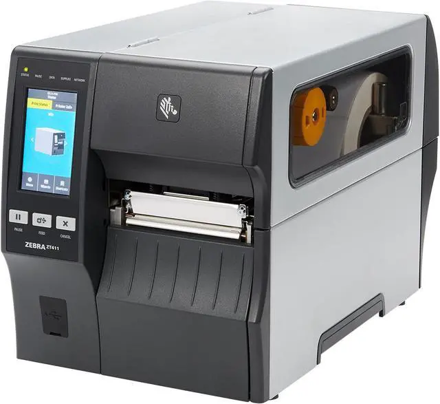 Main image of Ze bra ZT411 Thermal Transfer and Direct Thermal Industrial Monochrome Bar code Label Printer - USB, Serial, Ethernet, Bluetooth Connectivity - 4-Inch Max Print Width, 203 DPI, Gray