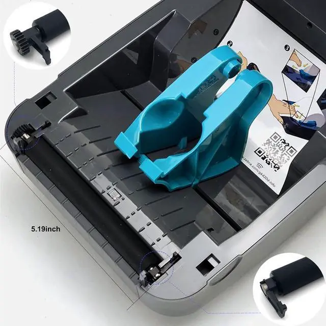 Alt view image 3 of 6 - P1080383-700 Kit Platen Roller for Ze bra ZD220D ZD230D D-Series Direct Thermal Desktop Printer Transfer Roller