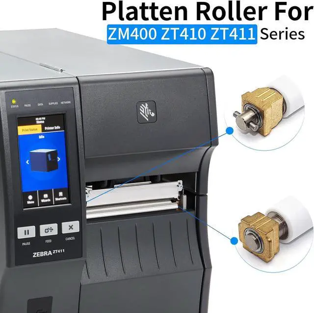 Alt view image 2 of 5 - 79815M Kit Platen Roller for Ze bra ZM400 Thermal Bar code Printer Transfer Roller 203dpi 300dpi 600dpi 79815M