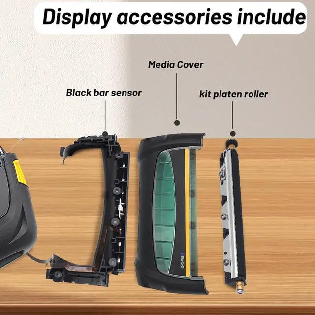 Alt view image 4 of 7 - P1107244-101 Media Cover for Ze bra ZQ521 Mobile Printer, Contaion ZQ521 Black Bar Sensor, ZQ521 Kit Platen Roller & Tear Bar ZQ 521