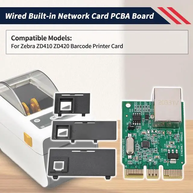 Alt view image 2 of 7 - Ennovor P1080383-442 Upgrade Ethernet Module Kit Fit for Zebra ZD410 ZD420 Barcode Printer Card Wired Built-in Network Card PCBA Board