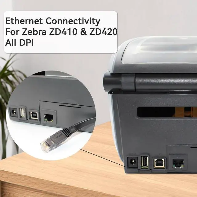 Alt view image 3 of 7 - P1080383-442 Kit Upgrade Ethernet Module for Ze bra ZD410 ZD420 Thermal Desktop Label Printer Wired 203dpi 300dpi
