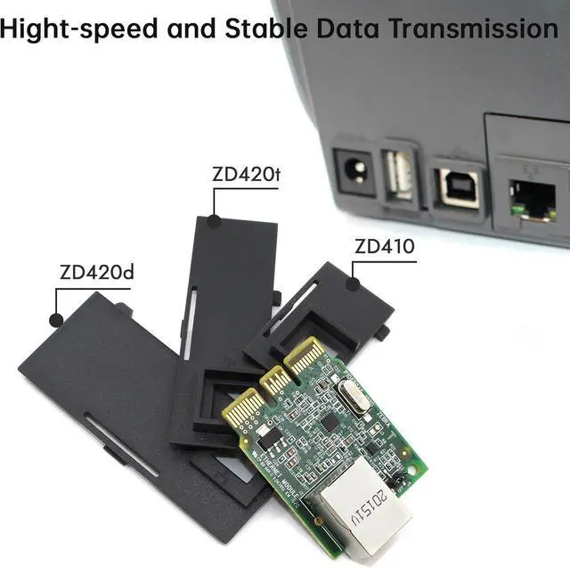 Alt view image 4 of 7 - P1080383-442 Kit Upgrade Ethernet Module for Ze bra ZD410 ZD420 Thermal Desktop Label Printer Wired 203dpi 300dpi