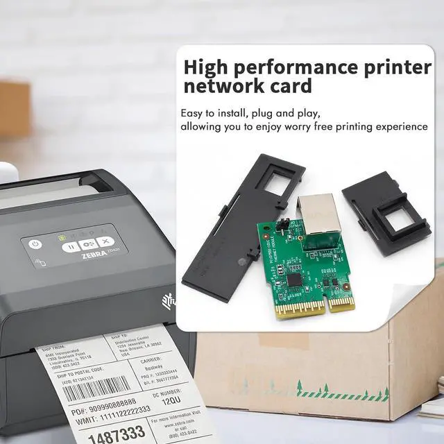 Alt view image 2 of 7 - P1112640-015 Kit Upgrade Ethernet Module for Ze bra ZD421 ZD421d ZD421t ZD411 Thermal Printer Wired 203dpi 300dpi